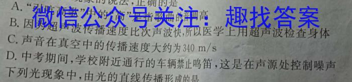 河北省邯郸市涉县2023-2024学年第二学期期末质量监测七年级物理试卷答案