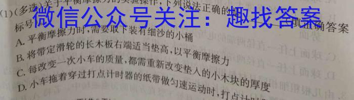 湖北省武汉市江岸区2023-2024学年度第二学期期末质量检测（高一）物理试卷答案