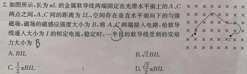 江西省赣州市2025届九年级开学练习(物理)试卷答案