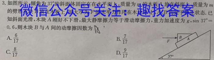 江西省2024年九年级第三次学习效果检测物理`