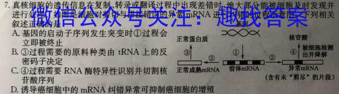 2025年高考单科综合模拟信息卷(一)1生物学试题答案