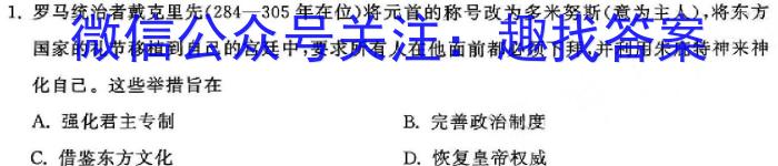 陕西省2024届九年级教学质量检测（180）历史试卷