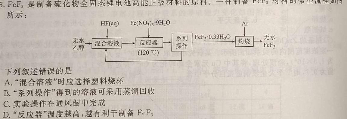 【热荐】辽宁省名校联盟2024年高考模拟卷(押题卷)(一)化学