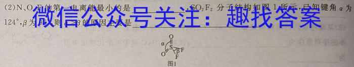 2024年普通高等学校招生全国统一考试 名校联盟·模拟押题卷(T8联盟)(一)1化学