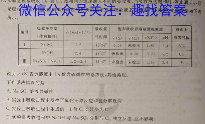 q2024届高三2月大联考（全国乙卷）化学