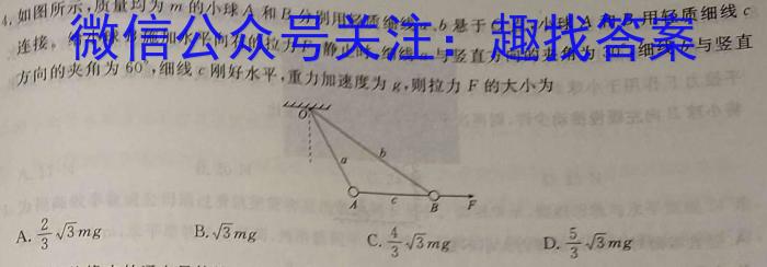 2023~2024学年第二学期安徽县中联盟高一3月联考(4331A)h物理