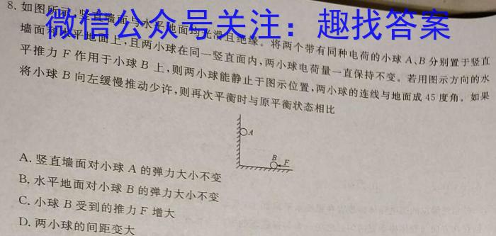 安徽省2023-2024第二学期八年级第一次调研物理试卷答案