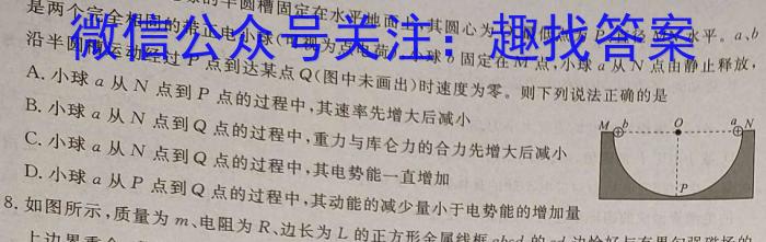 湖南省开卷文化2024高考冲刺试卷(一)物理试卷答案