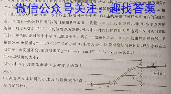 安徽省2024年中考模拟示范卷 AH(五)5物理试卷答案