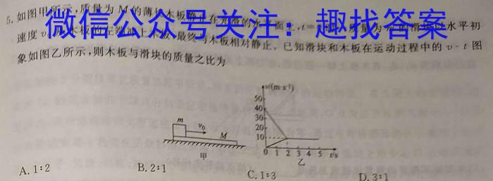 2024年普通高等学校招生全国统一考试冲刺压轴卷(五)物理试卷答案