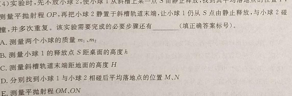 2024年广东省中考信息押题卷(三)(物理)试卷答案