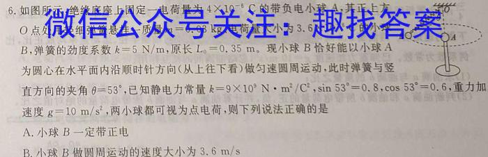 万唯中考 2024年河北省初中学业水平考试 定心卷物理试卷答案