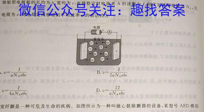 安徽省2024年中考模拟示范卷（五）物理试卷答案