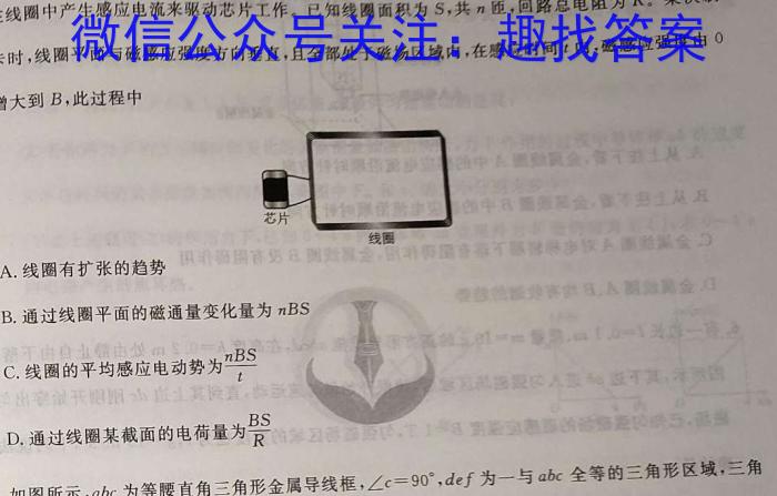 河北省2023-2024学年高二下质检联盟第一次月考(24-369B)q物理