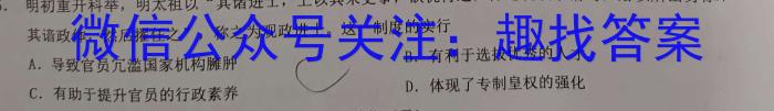 天一大联考 2024届安徽省普通高中高二春季阶段性检测历史试卷答案