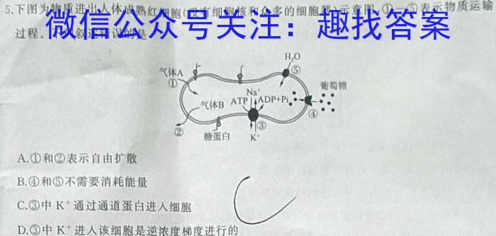 福建省晋江市安海镇2024年初一新生素养测试（入学考试）生物学试题答案