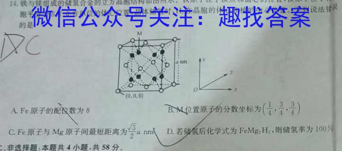 32024年全国高考冲刺压轴卷（一）化学试题