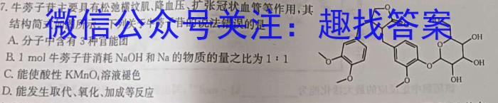 2024学年第一学期“南太湖”联盟第二次联考（高一年级）化学