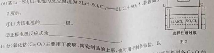 1高考必刷卷 2024年全国高考名校名师联席命制押题卷(二)2化学试卷答案