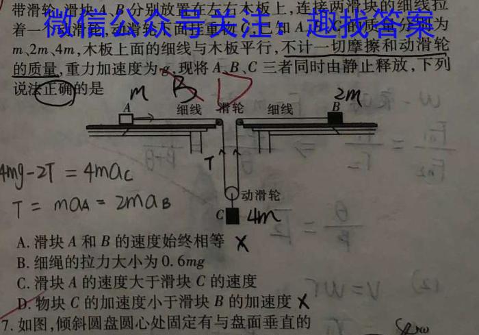 九师联盟2023-2024学年高三押题信息卷(二)物理`