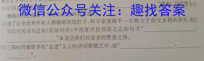 江西省新余市某校2023-2024初三年级下学期开学考试/语文