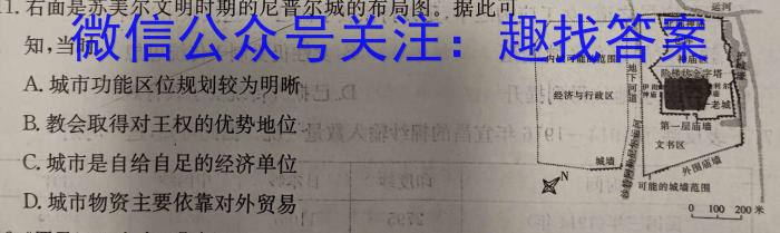 2024年河南省五市高三第一次联考历史试卷答案