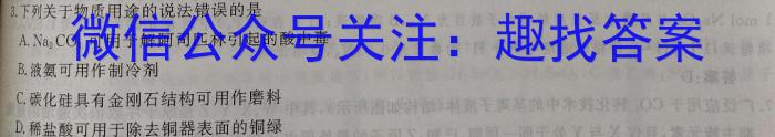 【精品】2024年安徽省中考学业水平检测试卷(A)化学