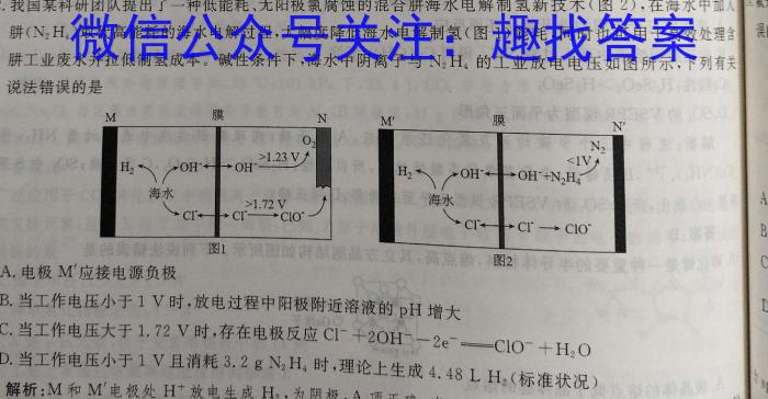 【精品】2024年沧衡名校联盟高三年级模拟考试（4月）化学