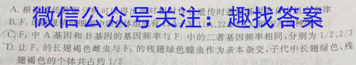 2024年秋季鄂东南省级示范高中教育教学改革联盟学校起点考试（高二年级）生物学试题答案