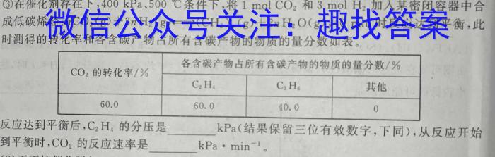 q2024年河南省重点中学内部摸底试卷(二)化学