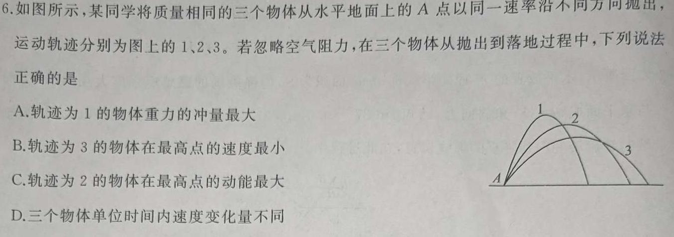 [今日更新]青桐鸣2024年普通高等学校招生全国统一考试 青桐鸣冲刺卷(一).物理试卷答案