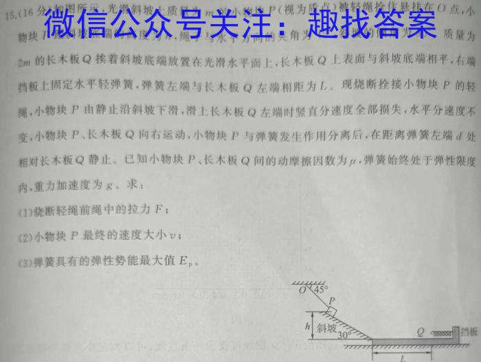 2024届河北省高三学生全过程纵向评价(六)物理`