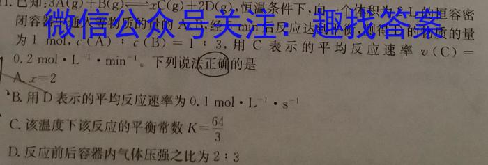 3陕西省2023-2024学年度第二学期八年级第一次作业B化学试题