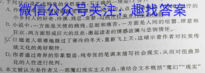 浙江省A9协作体2025届高三暑假返校联考语文