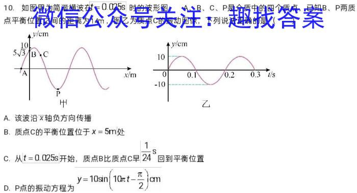 广西2024年春季期高三5月(2024.5.21)联考试卷物理`