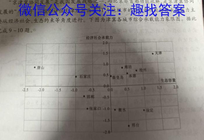 海南省海口市2023~2024学年第二学期高一年级期末考试地理试卷答案