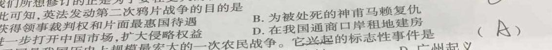 安徽省2023-2024学年度八年级5月月考（卷三）历史