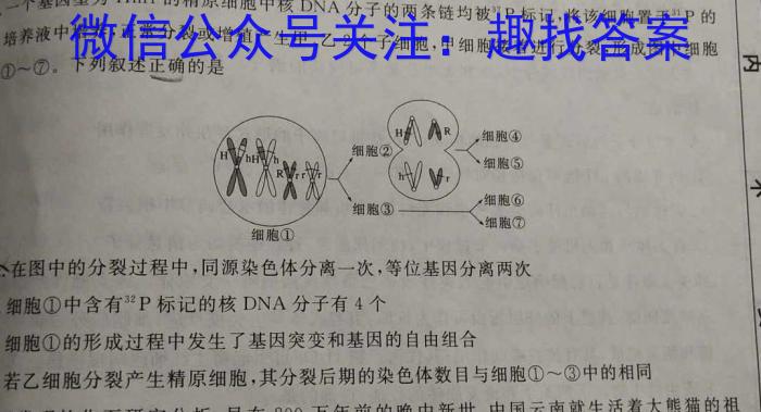 稳派大联考·江西省2023-2024学年度第二学期高一年级3月联考生物学试题答案