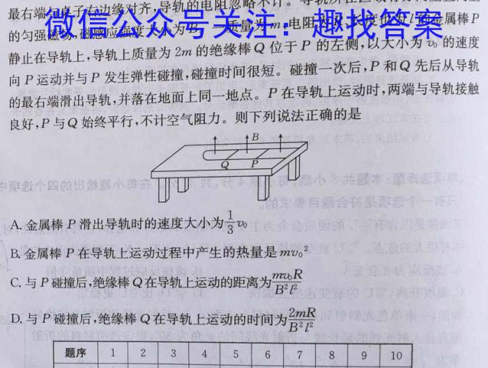 衡水金卷 陕西省2025届高三年级9月份联考物理试卷答案