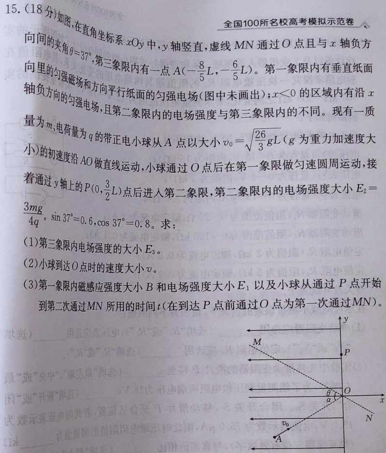 [今日更新]河北省2024年九年级模拟检测（2024.5）.物理试卷答案