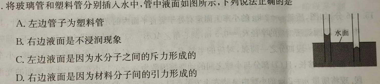 安徽省2023-2024学年度第二学期九年级中考模考物理试题.