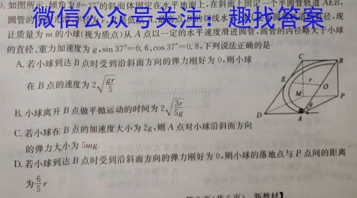 2024届山东省实验中学高三5月针对性考试物理试题答案