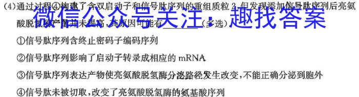 2023-2024学年河北省高一年级下学期3月联考(24-335A)生物学试题答案