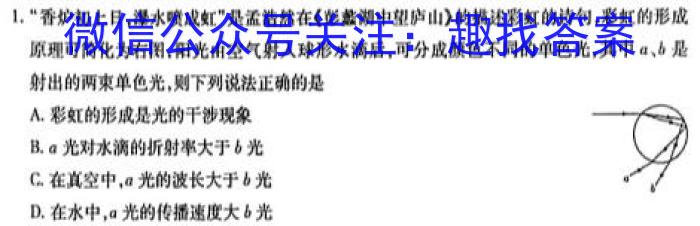 济宁市2023-2024学年度第二学期质量检测（高一年级）物理试题答案