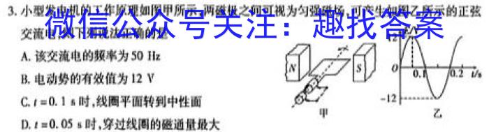 天壹名校联盟2024年普通高等学校招生全国统一考试冲刺压轴卷(二)物理`