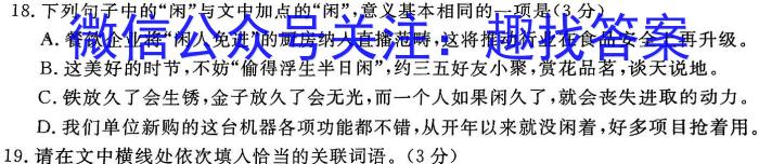 江西省修水县2024年九年级学考第一次模拟考试语文