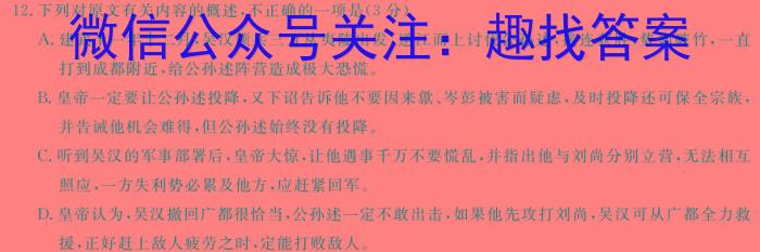  陕西省2024年普通高等学校招生全国统一考试(三个黑三角)语文