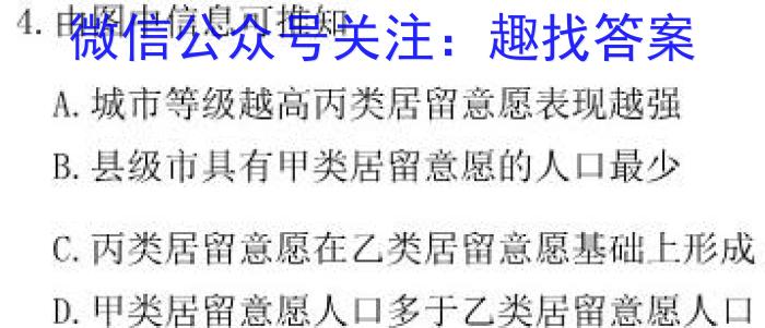 青海省大通县教学研究室24届高三第二次模拟考试(243687Z)地理试卷答案