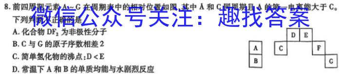 广西高二年级2024年春季学期入学联合检测卷化学