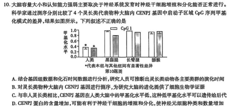2024年广东省普通高中学业水平选择考模拟测试(二)生物学部分